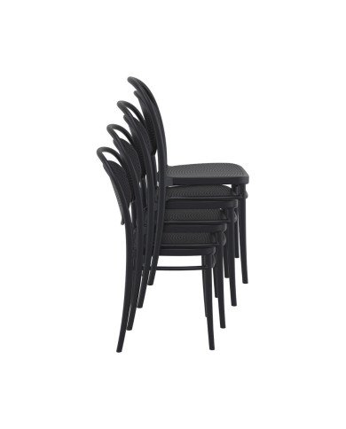 Chaise en résine Marcel noir